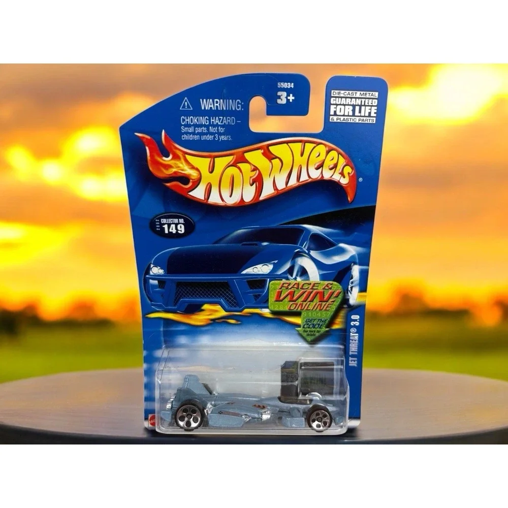 2002 Hot Wheels Mainline/Collector #149 JET THREAT 3.0 Light Blue w/Chrome5DotSp